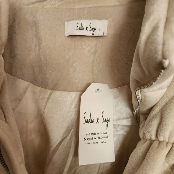 NWT-Sadie & Sage x Anthropologie -Cosmic Quilted Velvet Jacket Cream/Ivory-Small - Picture 9 of 11